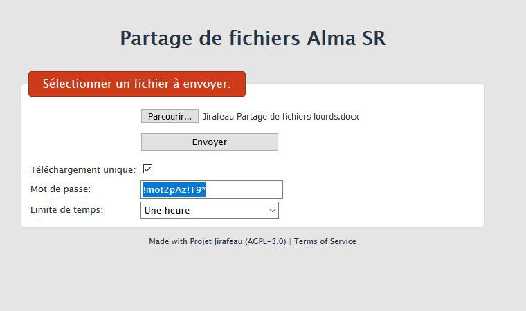 Solution libre hébergée de partage de fichiers